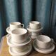 7 sarreguemines bistro cups and saucers - cnp - white porcelain