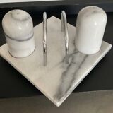 Vintage white marble table server