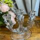 Three-light candlestick in molded crystal