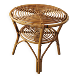 Round rattan table