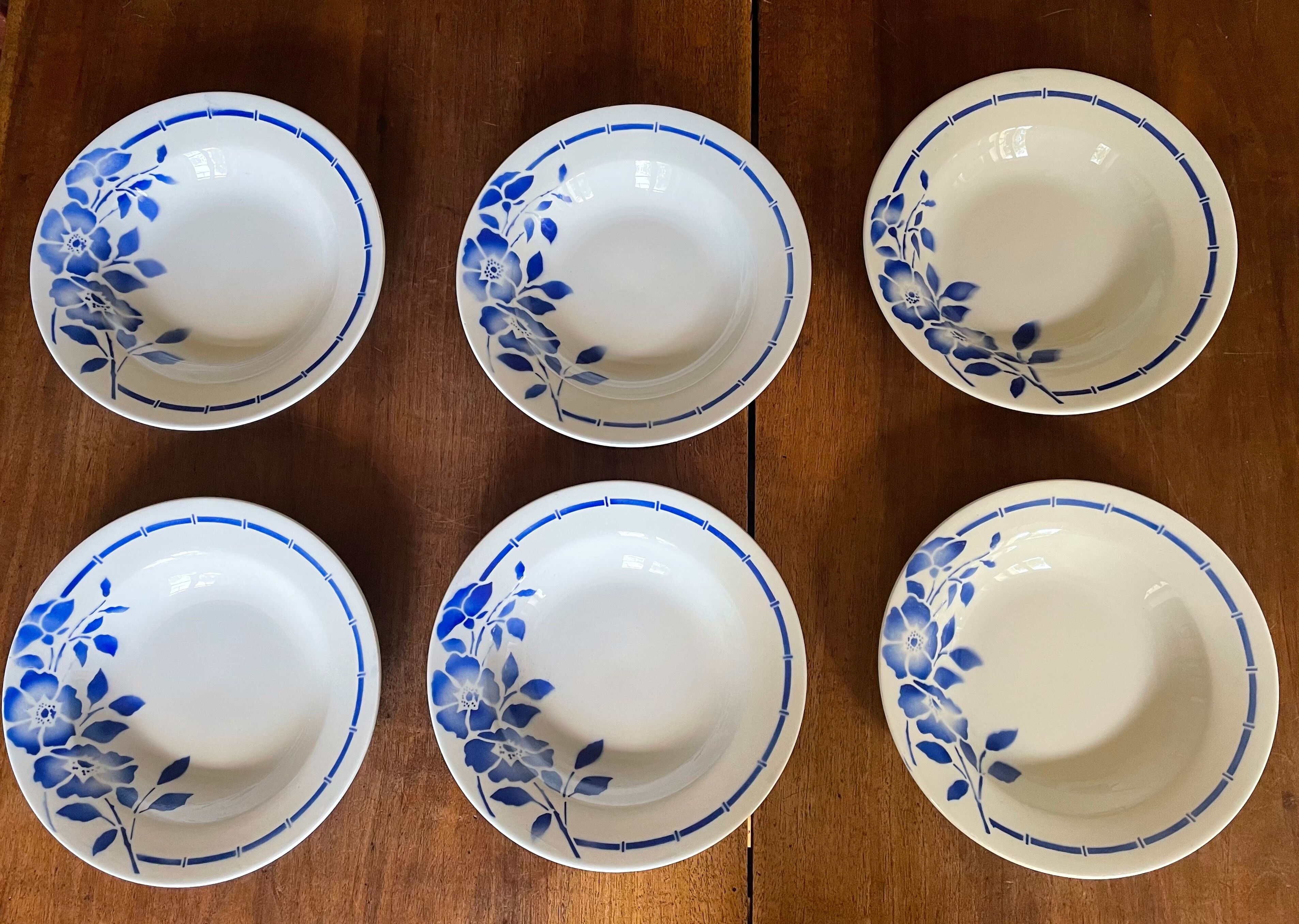Hollow plates ceranord saint amand blue flower