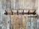 Wall-Mounted Coat Rack with 6 Curved Wooden Hooks Vintage #D740
