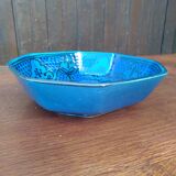 Blue ethnic dish or salad bowl