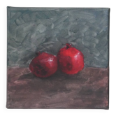 Tableau acrylique sur toile grenades nature morte décoration campagne contemporain