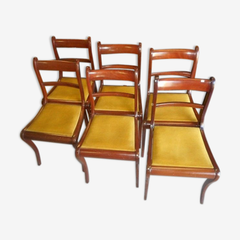 Serie de 6 chaises en acajou style restauration