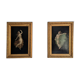 Pair of oil paintings in the neoclassical style depicting dancing nymphs dressed in transparent gowns, dating from the mid-19th century.