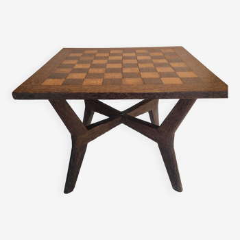 Exotic wood chess table from the 1960s