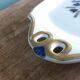 Victoria rectangular tray, hand-painted blue and gold porcelain decoration