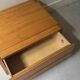 Low bedside table, accent table in elm wood, Maison Regain, France 1970.