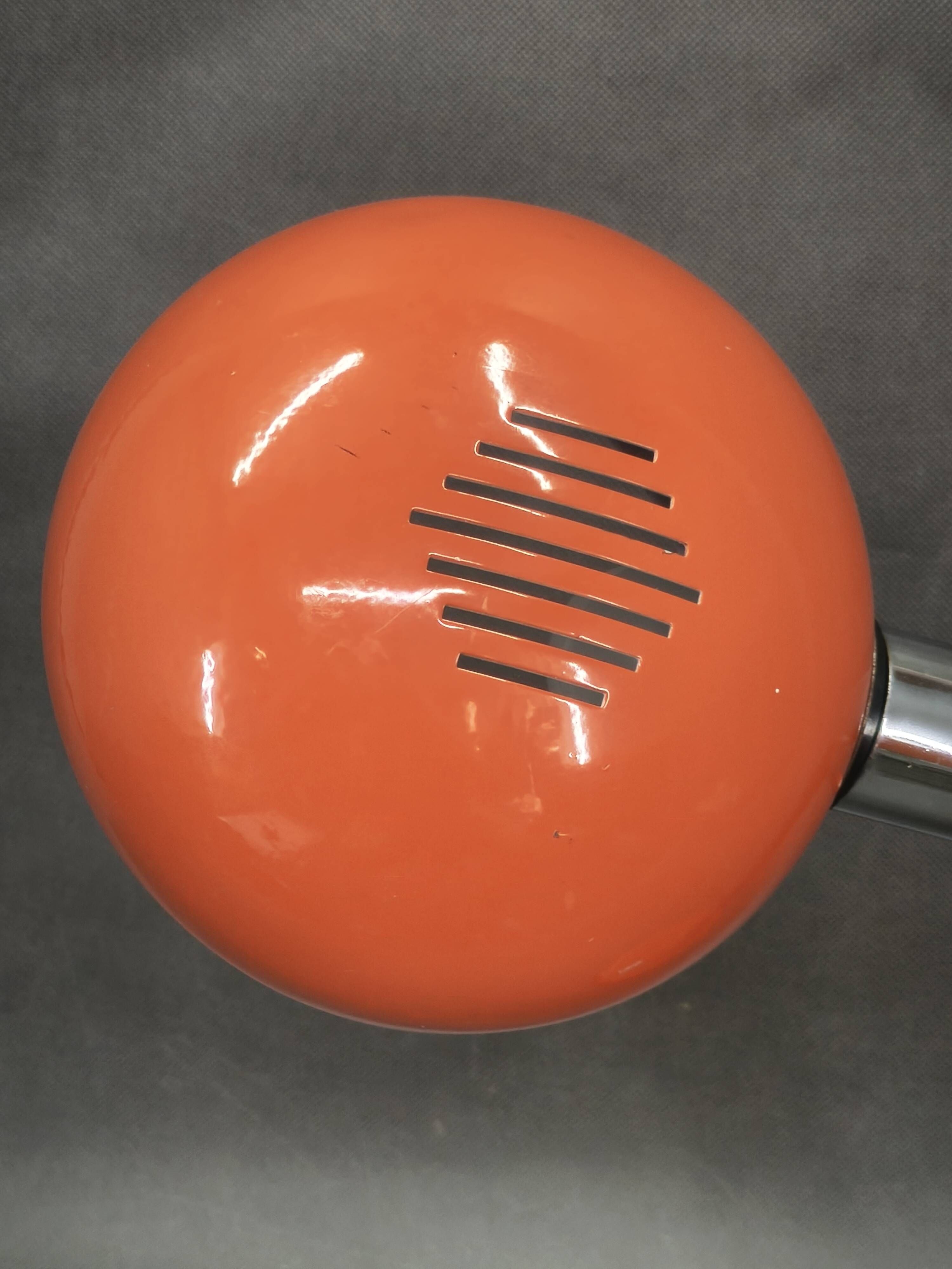 1970s Italian Orange Space Age Adjustable Gooseneck Table Lamp