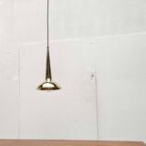 Danish mid-century brass cone pendant lamps, 1950s, set of 2.