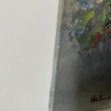 Painting flowers on canvas signed Helman