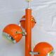 Chandelier with adjustable balls 70s model "eyeball" orange