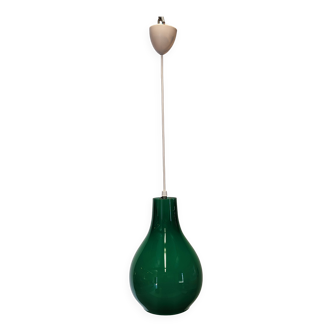 Green opaline water drop pendant light from the 50s/60s