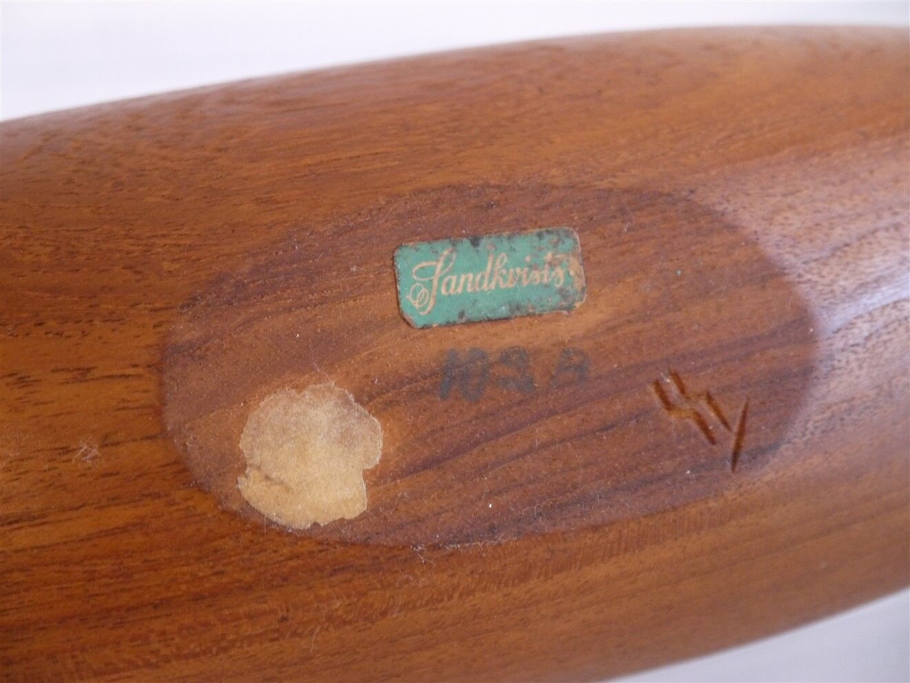 Cut, empty teak pocket of stig sandqvist 1960