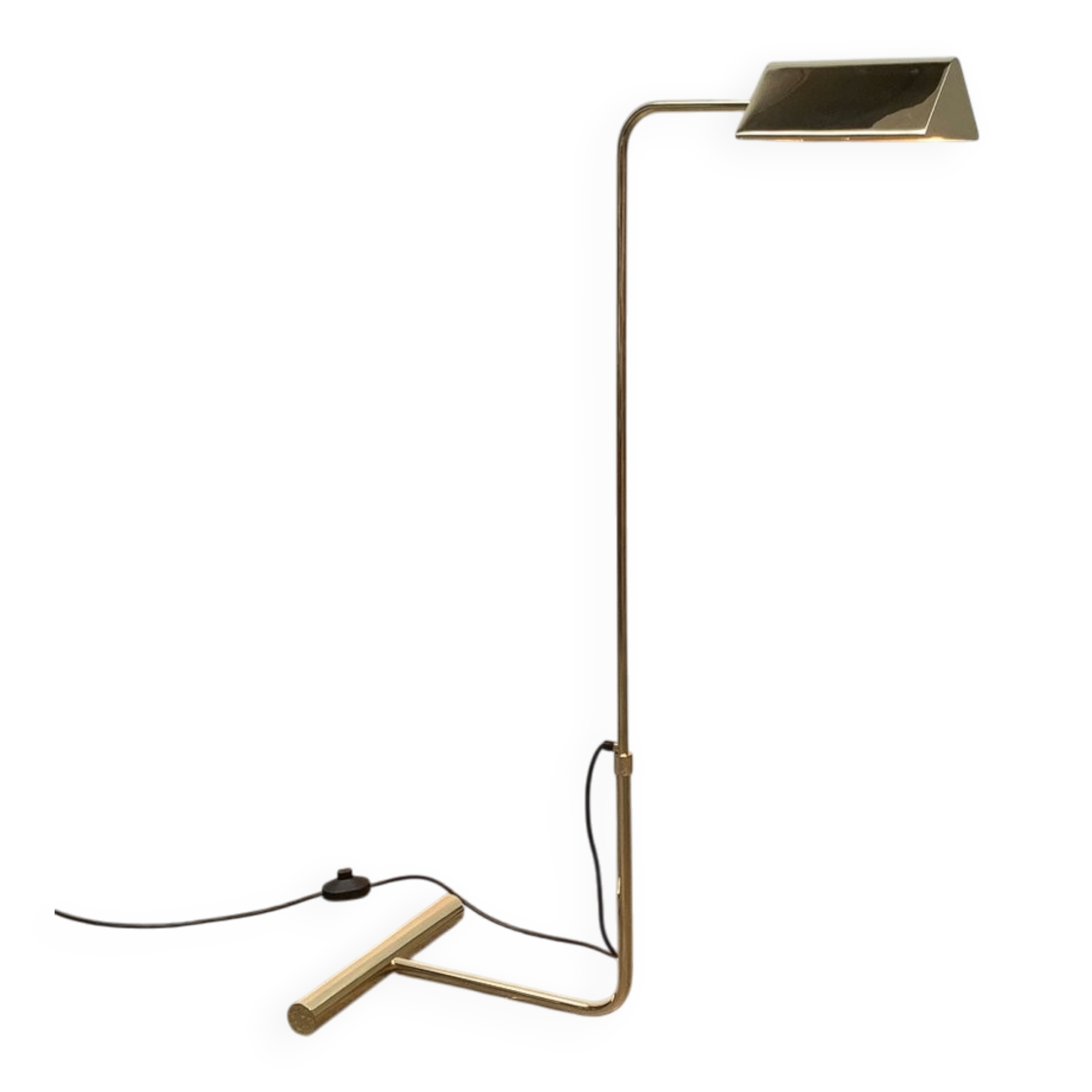 Mid-century floor lamp with counterweight in brass, 1960s