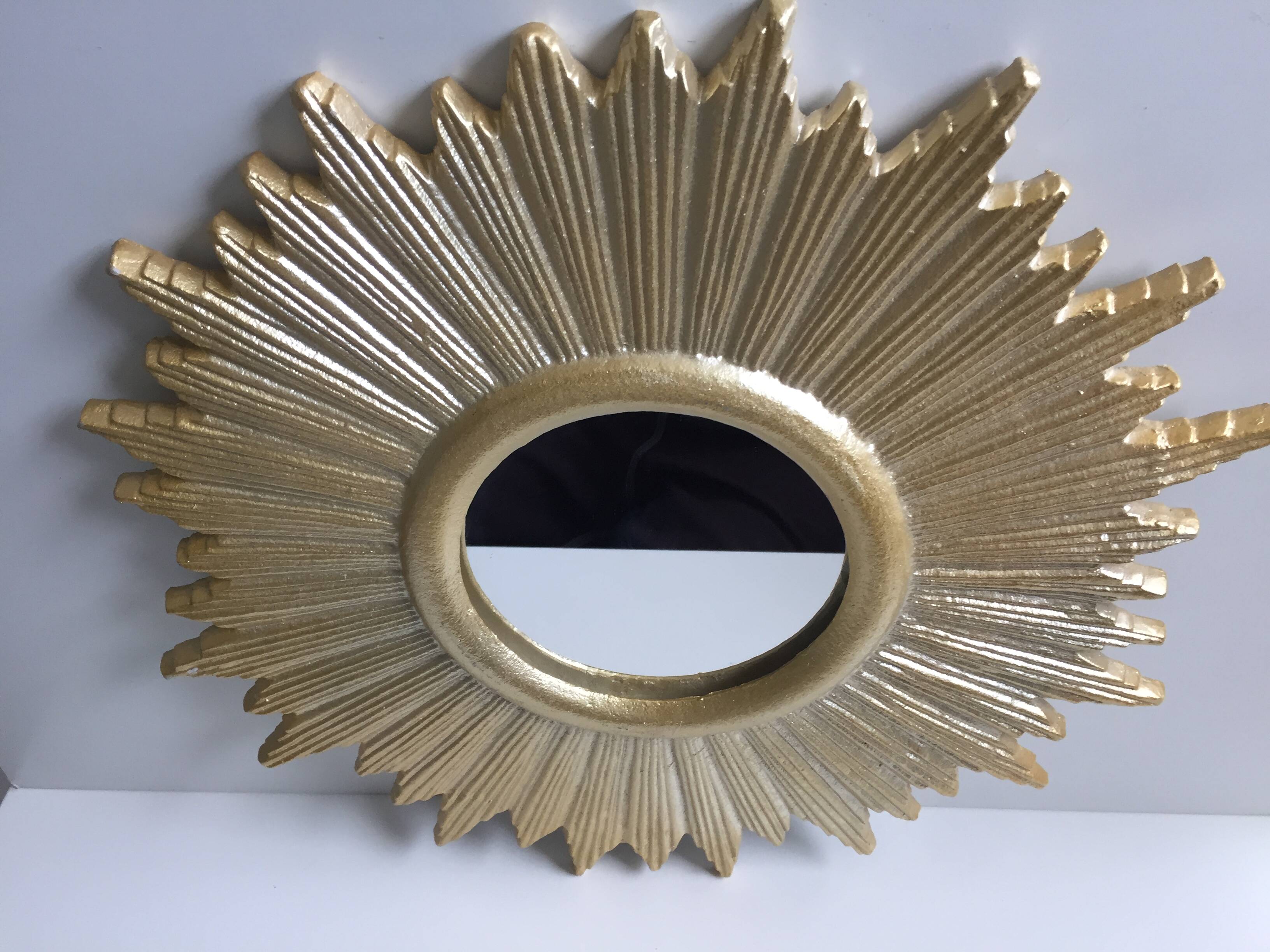 Golden wall sun mirror design baroque modern contemporary style