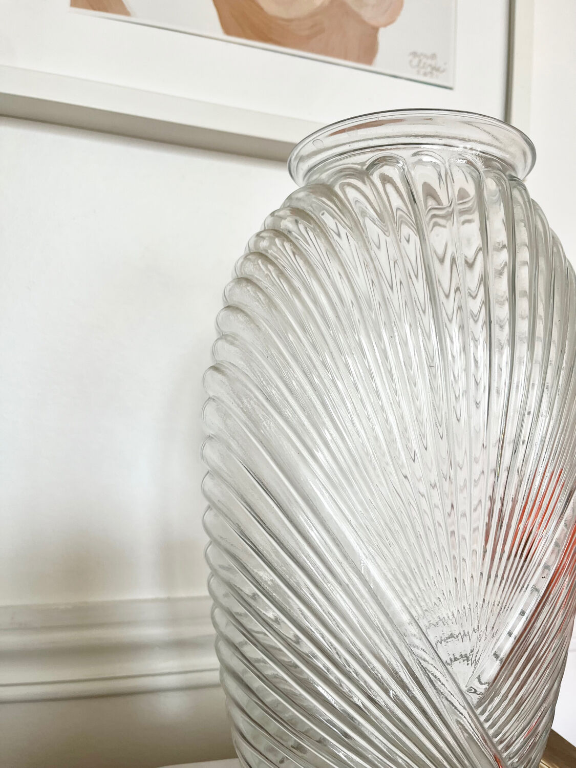 Vintage draped glass vase