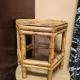 Vintage burnt bamboo side table