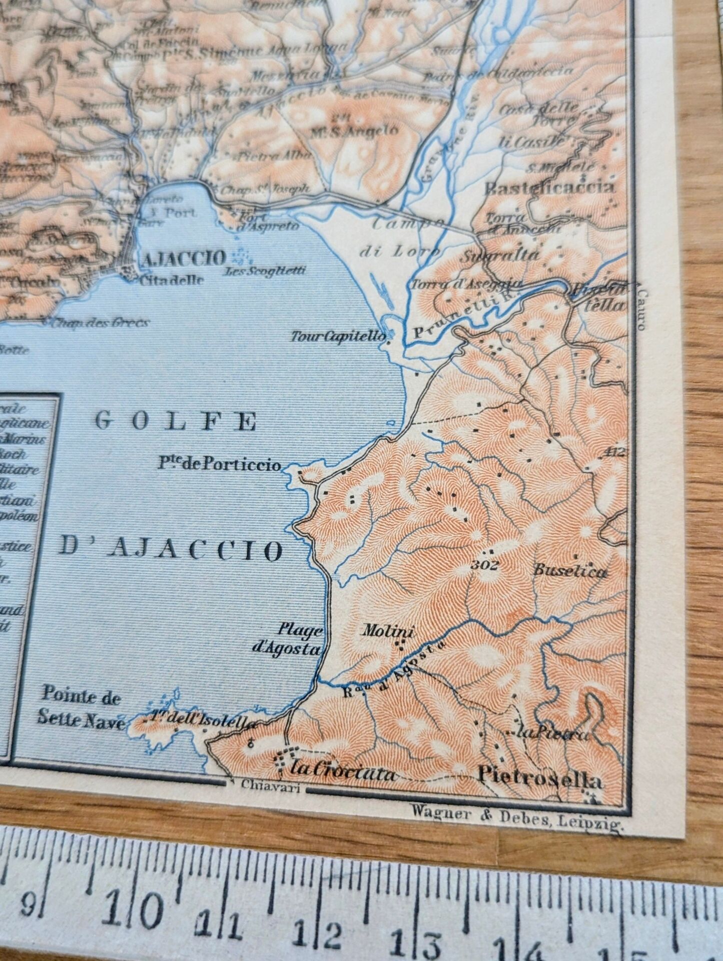 The Gulf of Ajaccio, original plan printed in 1906.