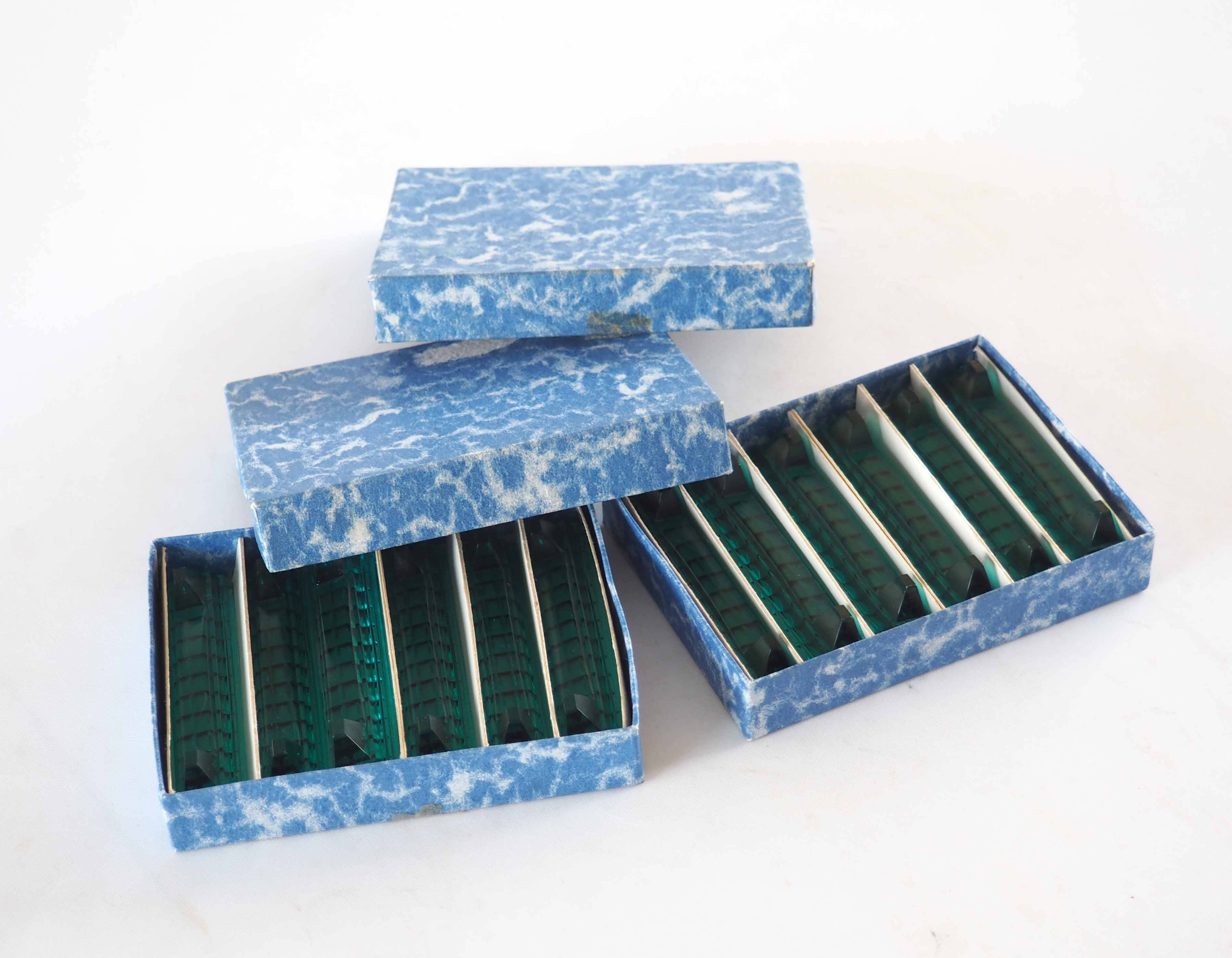 Set of 12 glass knife holders