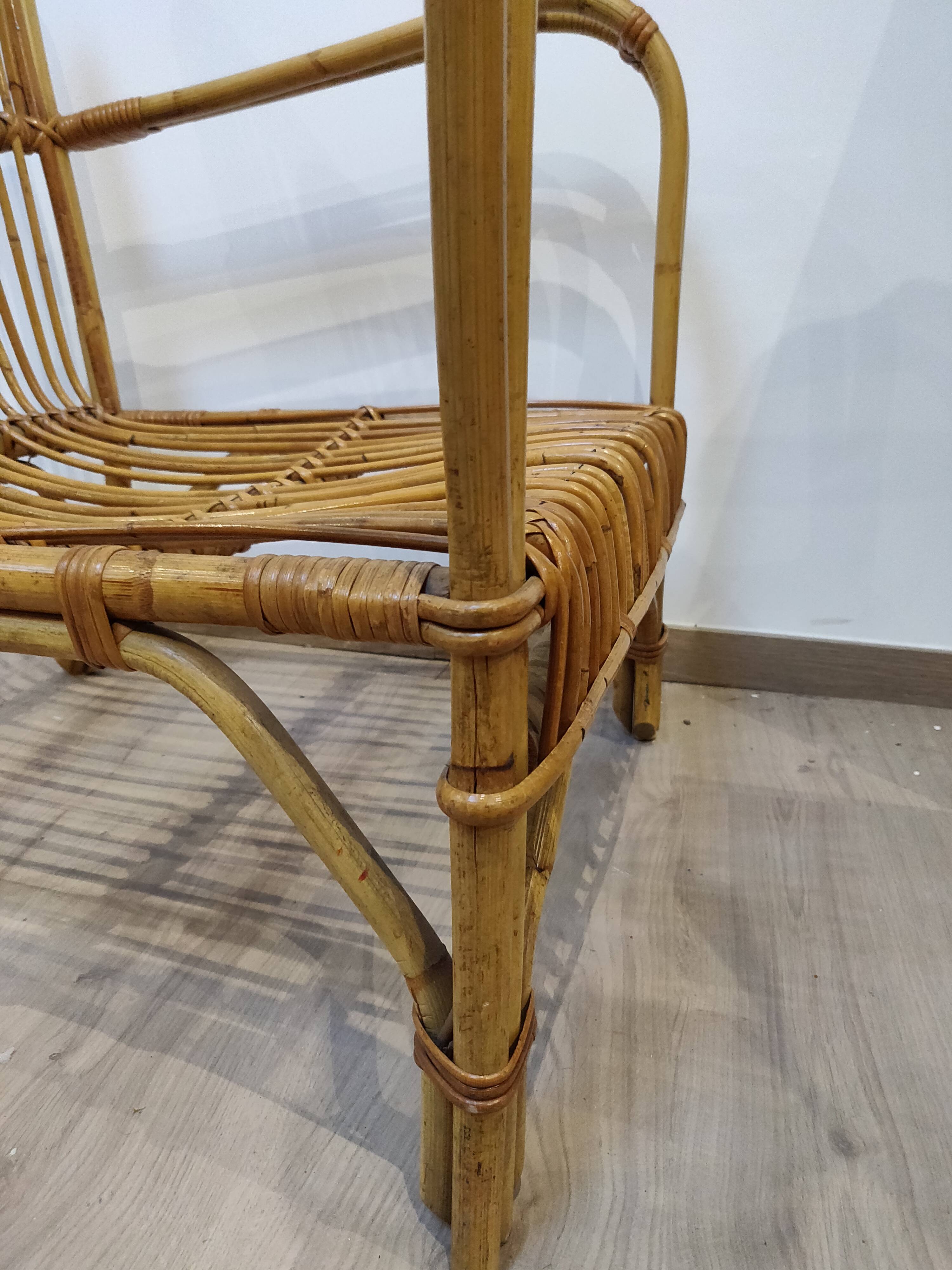 Vintage rattan armchair 60s