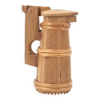 Rustic decorative wooden pitcher, 1950s