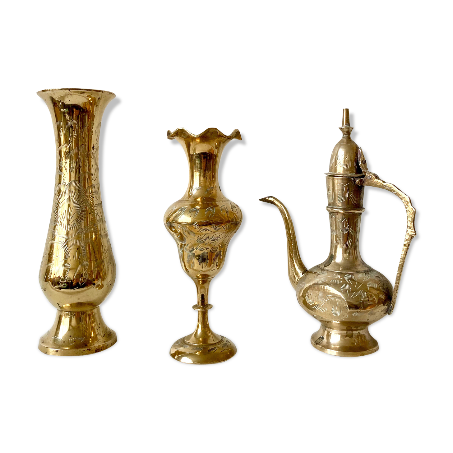 Vases soliflores laiton