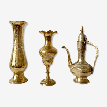 Brass soliflore vases
