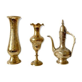 Brass soliflore vases