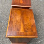 Pair of English yew wood bedside tables – Bradley Made in England 19