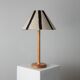 Lampe de table vintage Solbackens Svarveri 38B en bois de pin avec abat-jour en lin peint à la main – Beige