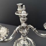 Pair of Chrysalia three-light silver-plated metal candlesticks