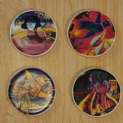 Coasters by the artist Guillaume Cornelis, known as Corneille, from 2001.