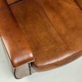 Set of 2 sheepskin club armchairs