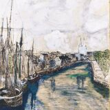 Drawing indian ink marine port table