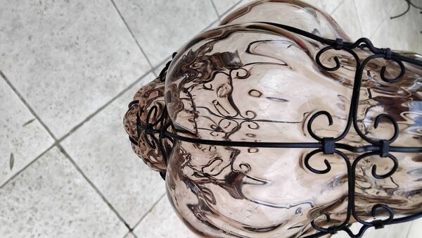 Lanterne ancienne verre soufflé MURANO vintage