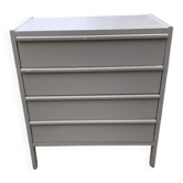 Commode danoise 1960s en bois peint gris, 4 tiroirs, style scandinave milieu du siècle