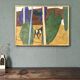 Mid-Century Modern "Modernist Cow" Swedish Vintage Landscape Oil Painting by Ture Fabianssonb