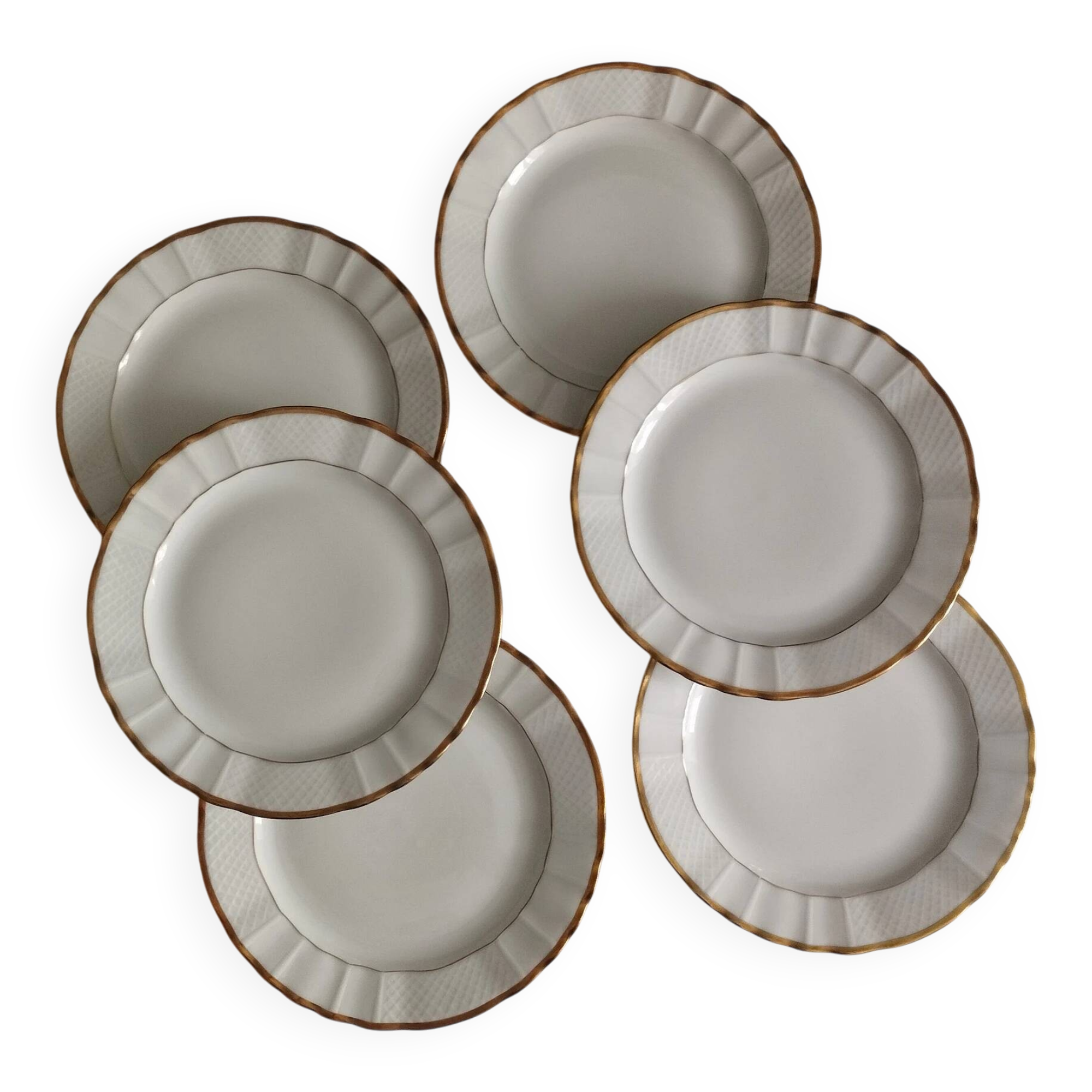 « Pallas » - 6 assiettes à dessert en porcelaine Limoges Balleroy & Cie