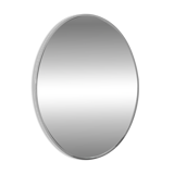 Art Deco Oval Nickel‑Plated Metal Mirror, Belgium, ca. 1925