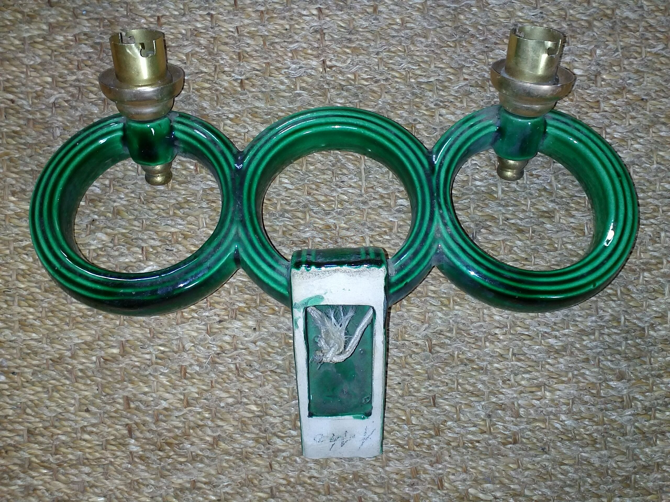 Pair of vintage green wall