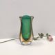 Green and Yellow Sommerso Murano Glass Vase attr. to Flavio Poli, Italy