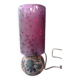 Glass paste and plexiglass bedside lamp