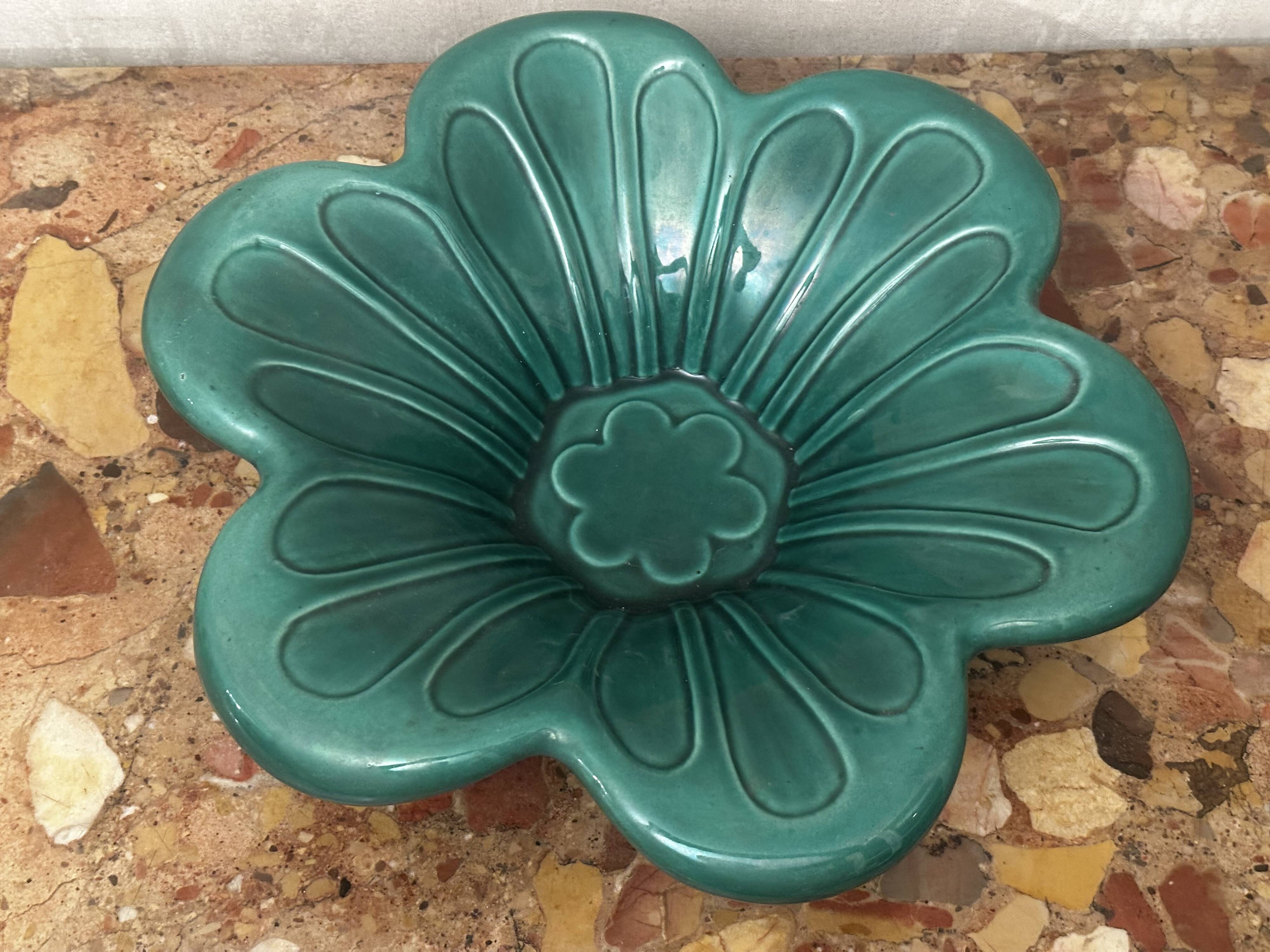 CAB Art Ceramics of Bordeaux - Large green art-deco centerpiece