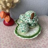 Salière, poivrier et moutardier en barbotine Fratelli Gialletti Italy