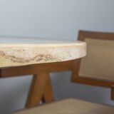 Travertine dining table diameter 120