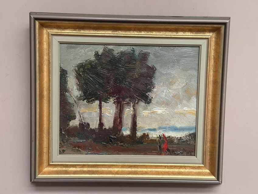 Original Swedish Oil on Panel – “Trees” by Cz – Signed – Vintage & Framed –