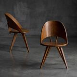 Chaises de salle à manger en contreplaqué, Italie, années 1950