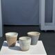 Set of 3 cups / mug in Indonesian ceramic (black, matte brown & speckled glazed)